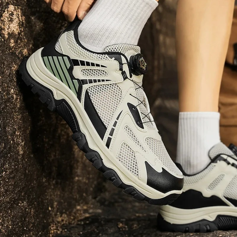 

Новая мужская повседневная спортивная обувь больших размеров в горном стиле, уличная удобная походная обувь с дышащей сеткой и вращающейся пряжкой