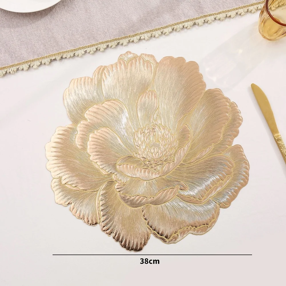 

Round Table Mat PVC Washable Heat Resistant Placemat for Restaurant Hotel Home Living Room Bedroom Outdoor 38 cm