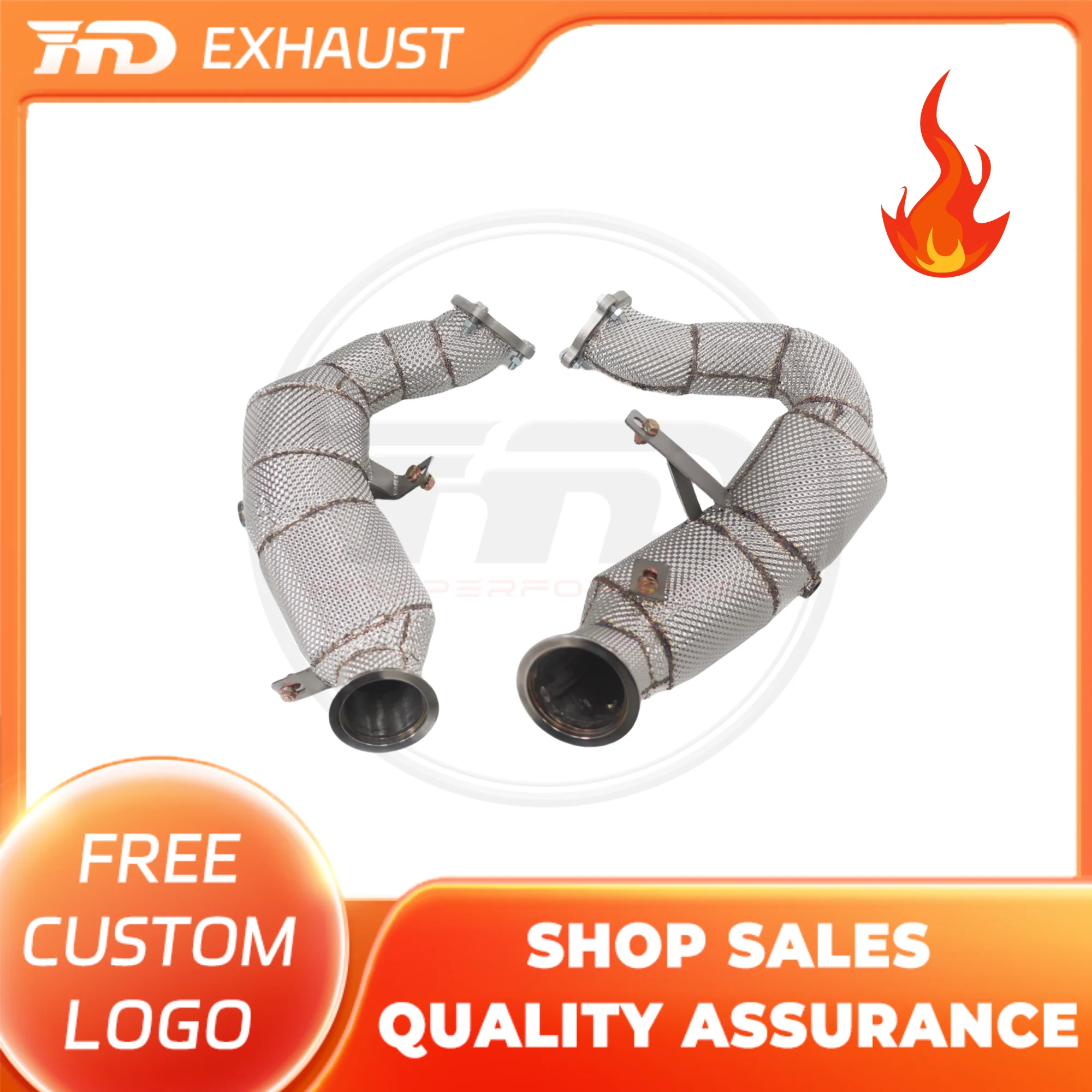 

HMD Hot sale SS304 Exhaust System High Flow Performance Downpipe for Porsche Macan 95B 3.0T With Heat Shield Racing Pipe