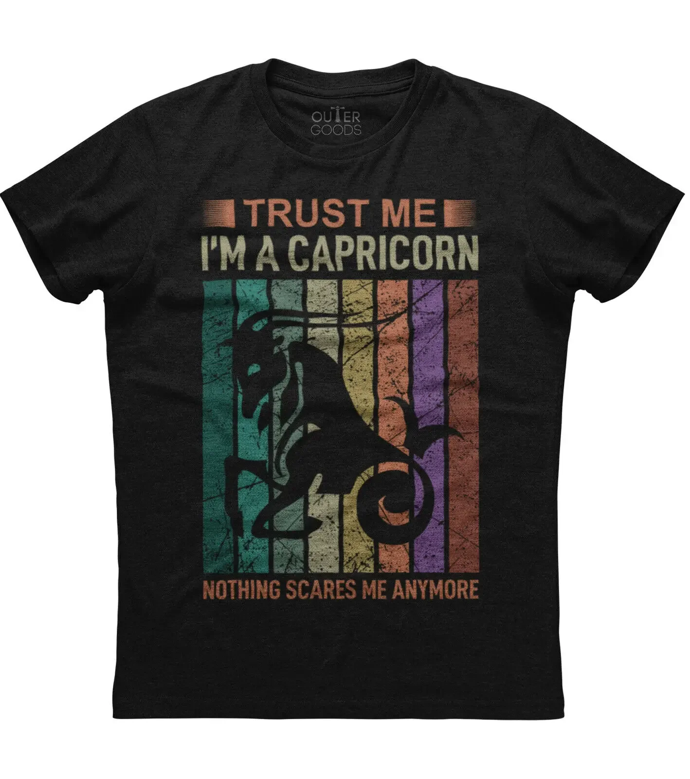 

I'm A Capricorn Nothing Scares Me. Retro Zodiac Birthday Gift T-Shirt. Summer Cotton O-Neck Short Sleeve Mens T Shirt New S-3XL