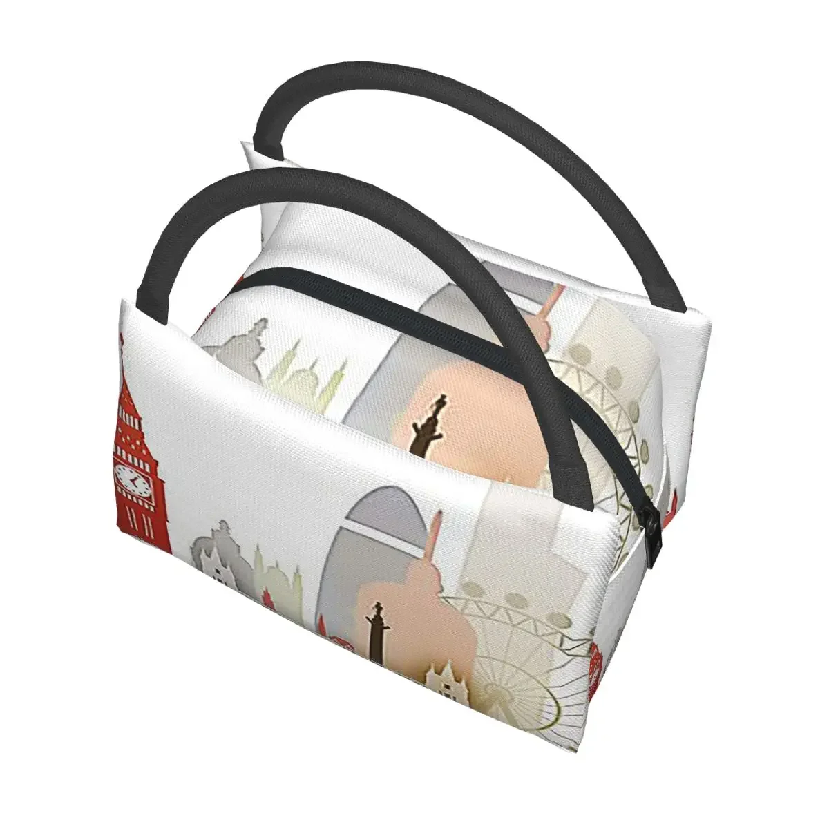 حقائب غداء لندن معزولة بينتو صندوق غداء محمول حقائب نزهة حقيبة حرارية مبرد للنساء والفتيات