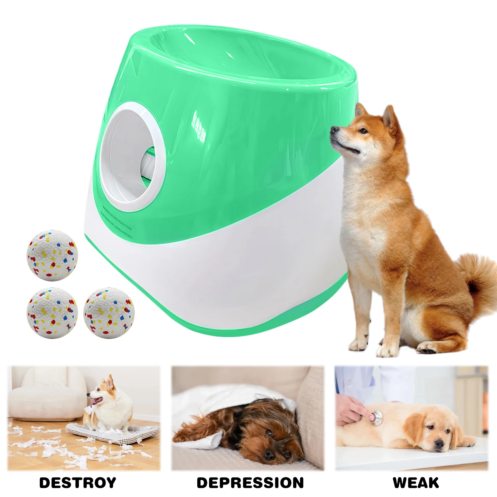 

Автоматическая пусковая установка для мячей для собак с 3 режимами дальности для средних и маленьких собак (зеленая)