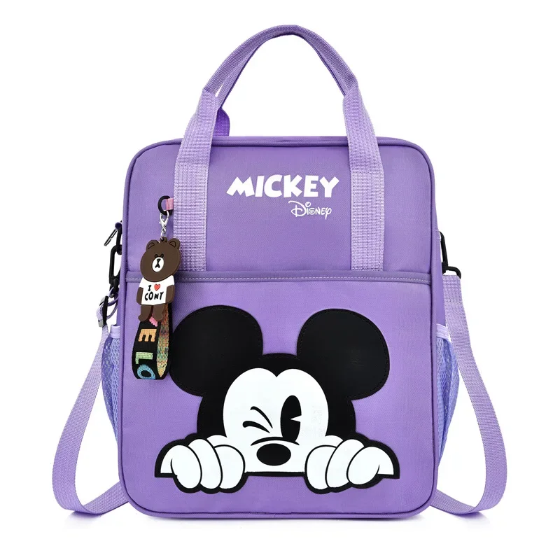 Disney Multifunctional Cartoon Mickey School Backpack Tote Bag Handbag Document Bookbag Square Schoolbag Student Tutoring Bags