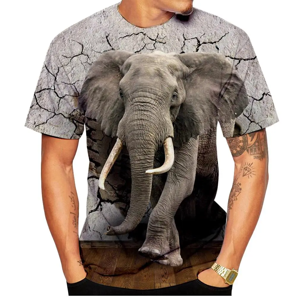 New Summer Funny Animal Elephant 3d Printed T-shirt Men Ladies Kids Casual Short Sleeve Breathable Lightweight Sports Top