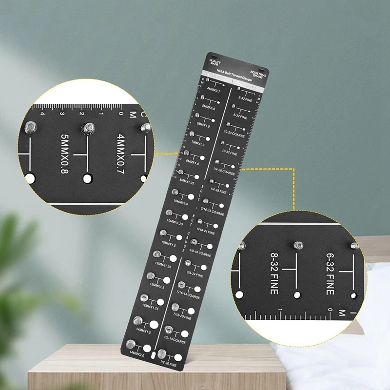 28 Size Nut And Bolt Thread Checker, Bolt Size And Thread Gauge, Bolt And Nut Identifier Gauge, Bolt Gauge