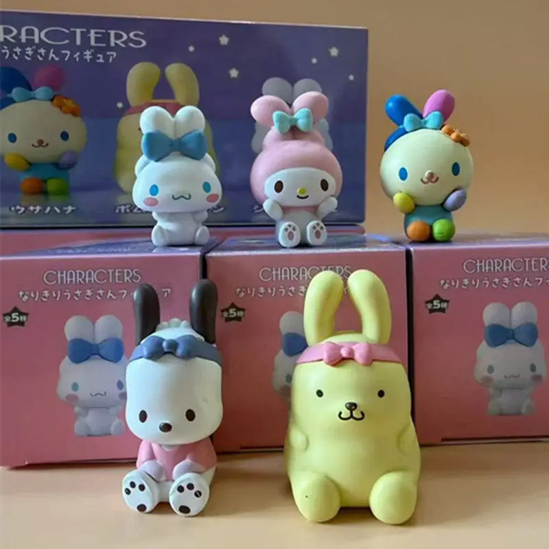 Kawaii Sanrio Characters Capsule Toy Blind Box Toys Cinnamoroll Usahana Pom Pom Purin Action Figurine Ornament decor Kids Gift view 6