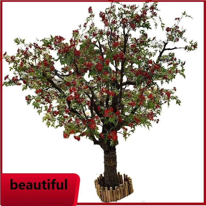 

X Simulation pepper tree with fruit green plant ornament mall hotel interior decoration simulation tree simulation green plant