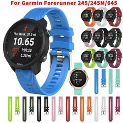 20mm Colorful Strap For Garmin Forerunner 245 245m 645 Music Vivomove 3 HR Sport Silicone Smart Watchband Bracelet