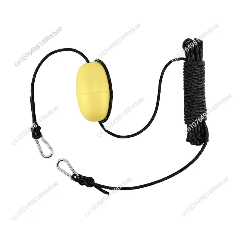 Kayak Drift Anchor Tow Rope Tow Line 9.1m / 30ft Long Nylon Rope Stainless Steel Clips Kayak Accessory