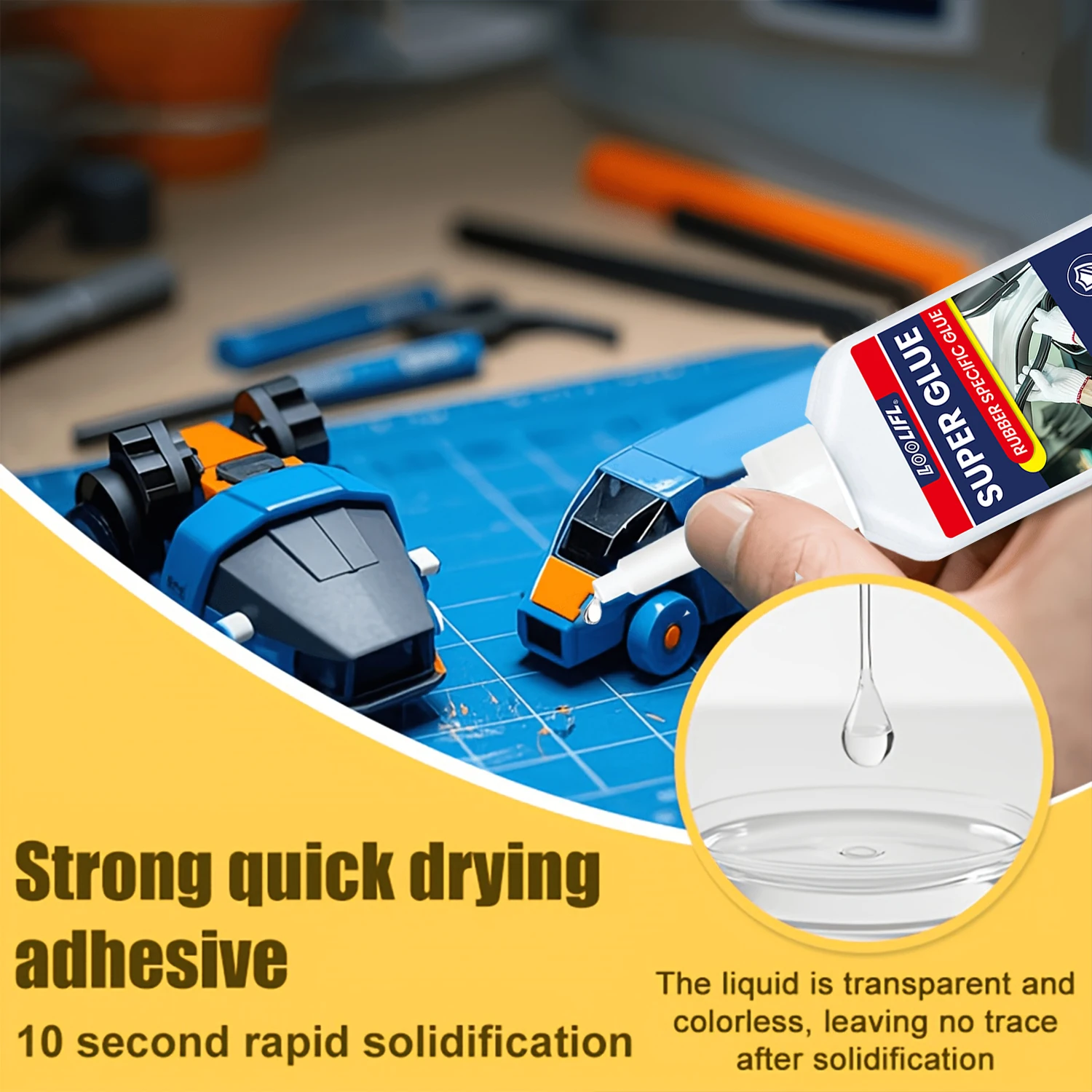 LOOLIFL 20g Universal Super Glue Quick-drying Waterproof Instant Adhesive Leather Rubber Wood DIY Metal Bond Liquid Glue Tool