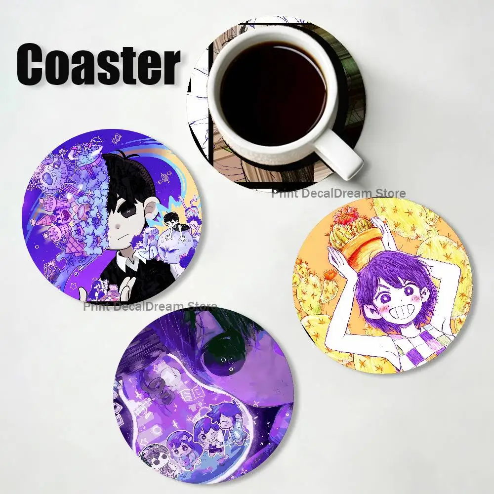 O-Omori-S Game Cartoon Anime Cute Wooden Coaster Coffee Shop Beverage Shop Family Restaurant Cafe Decoration