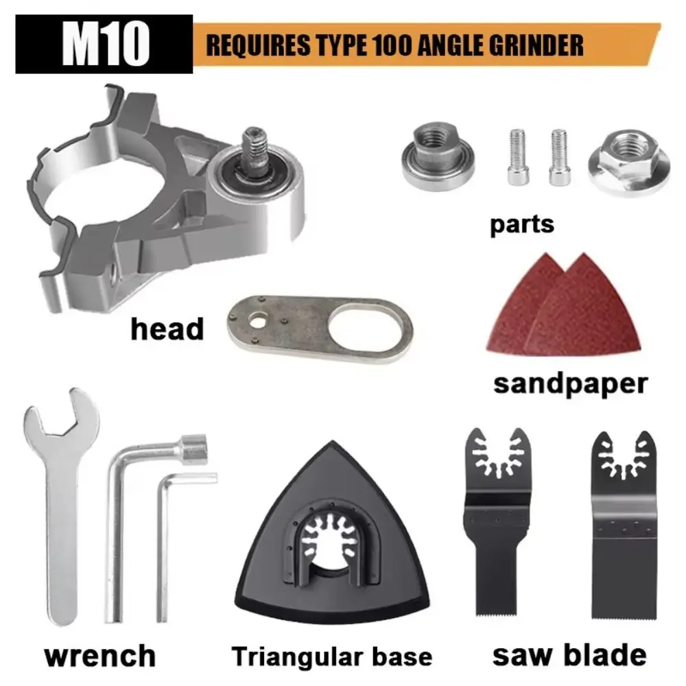 M10/M14 Thread M10 M14 Angle Grinder Accessory Triangular Sanding Pad Polishing Conversion Universal Heads Woodworking