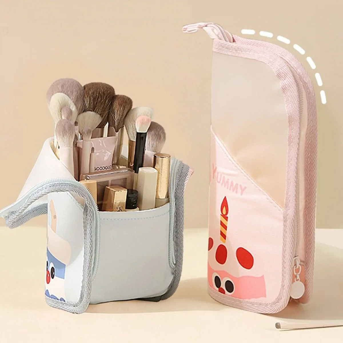 1Pcs Cosmetic Bag Travel Stand Storage Makeup Underwear Organizer Female Make Up Pouch Portable Toiletry Beauty Case view 5