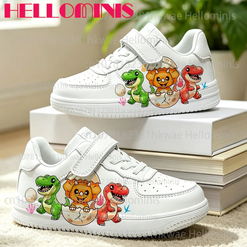 Kids Lightweight Casual Sneakers Cute Cartoon Party Dinosaur Print Children Flat Shoes for Girls Boys Daily School Outdoor Wear