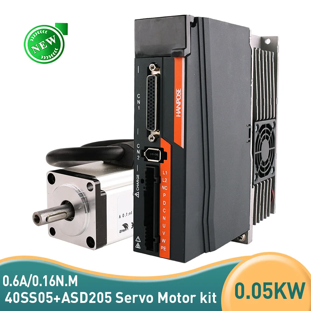 

Servo Motor drive kit 0. 05kw AC200-240V 0.6A 0.16N.m 40SS05 And ASD205 CNC Milling Machine Equipment 50W ac Servo motor