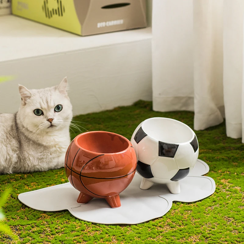 

Cats Ceramic Bowl Funny styling Pet Food Water Feeders Puppy Small Dogs Elevated Tilted Drinking Eating Bowls