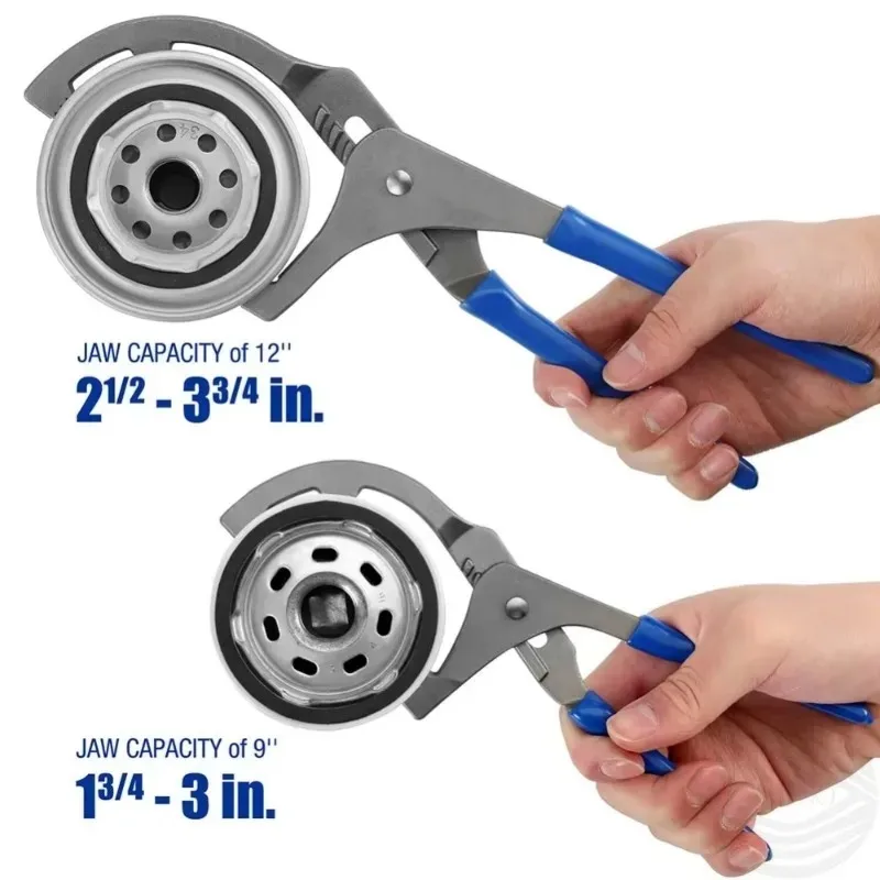 

9/12 Inch Adjustable Oil Filter Clamp Wrench Oil Filter Steel Filter Disassembly Tool Oil Filter Cartridge Disassembly Clamp