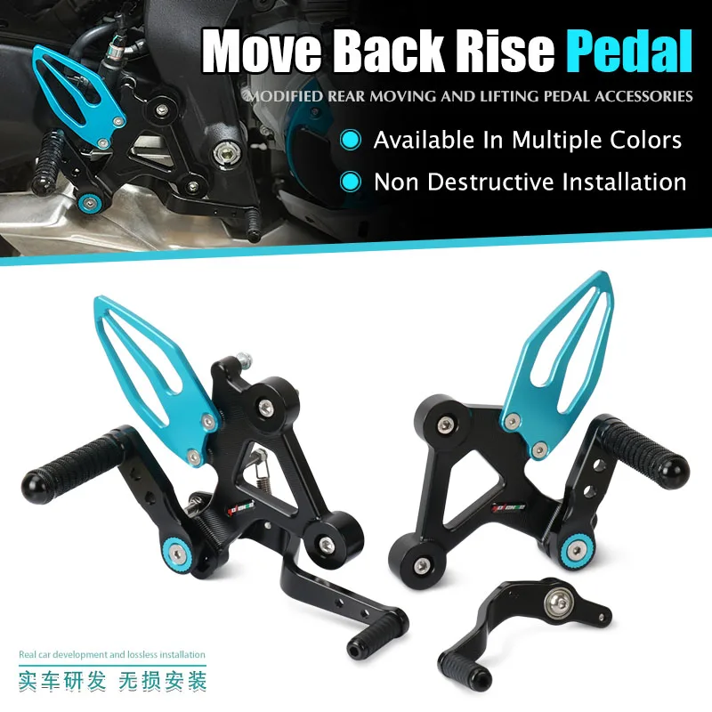 Motorcycle Accessory CNC Adjustable Footrests Rearset Rear Footpeg Foot Rests For 675SR-R 675SRR 675 SR 675SR 2024 2025