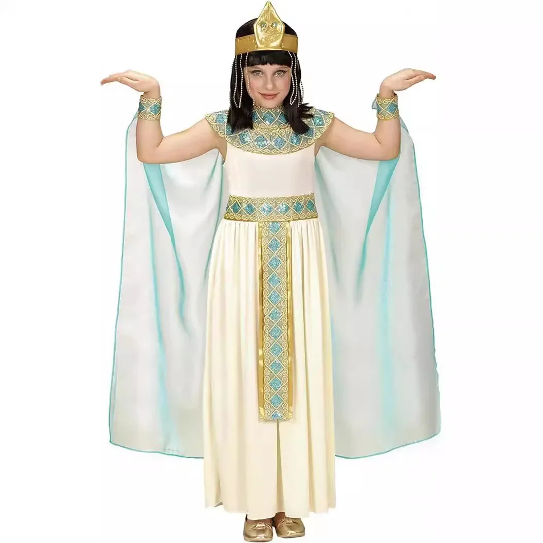 Costume d'Aleopatra pour Fille, Ensemble de Robe Égyptienne pour Halloween, Nouvelle Collection 2024