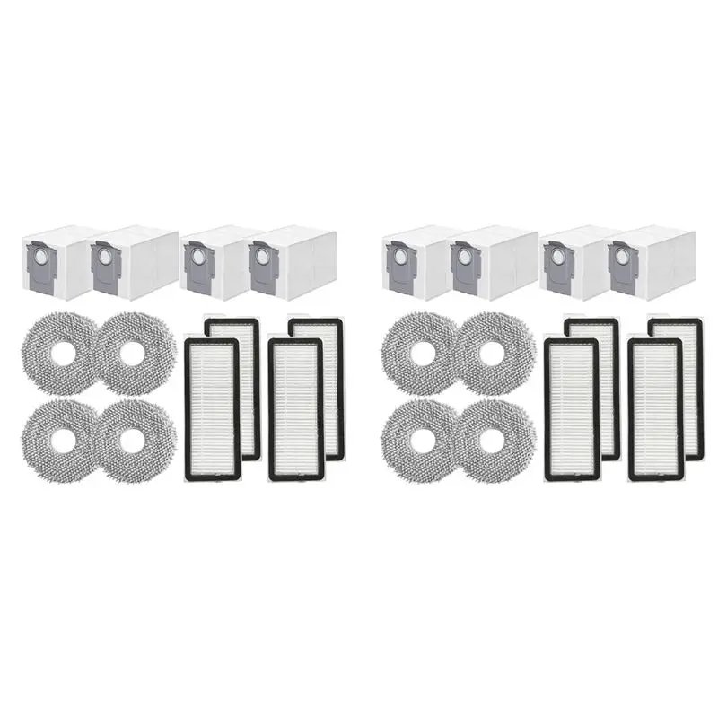 8X Compatible For Roborock Qrevo Curv / P20 Pro Robot Vacuum Replacement Parts Hepa Filter Mop Cloth Dust Bag-B61B