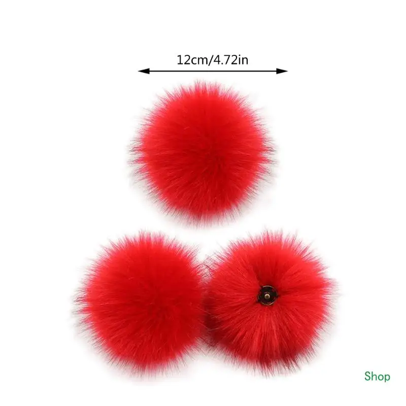 Dropship 3 Pezzi Rimovibili Furry Pom Pom Sciarpe Pelliccia Sintetica Soffio Palla Capelli Cappello Lavoro a Maglia