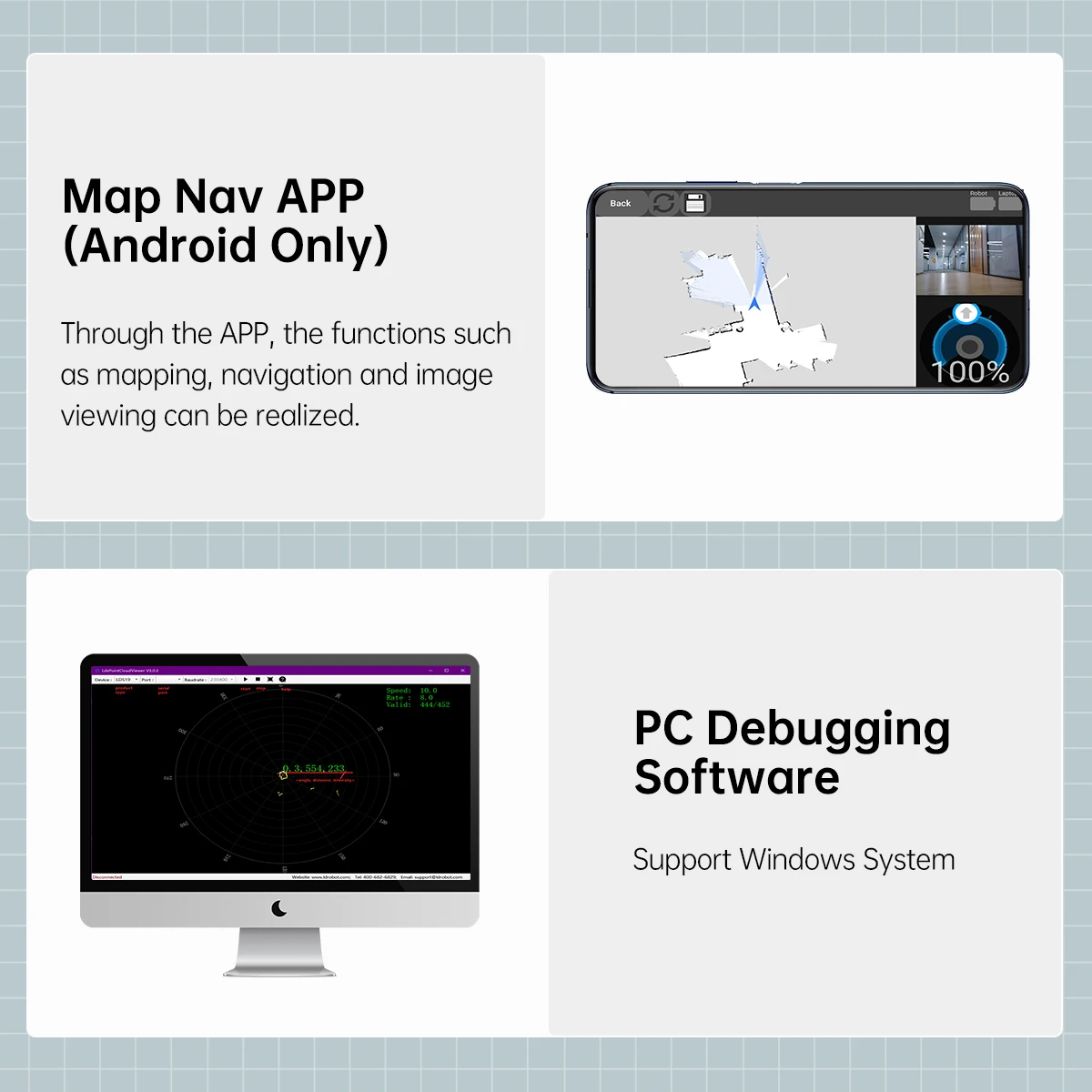 STL-19P D500 Lidar-Entwickler-Kit, 360-Grad-DTOF-Laserscanner, unterstützt ROS1 ROS2 Raspberry Pi Jetson Nano