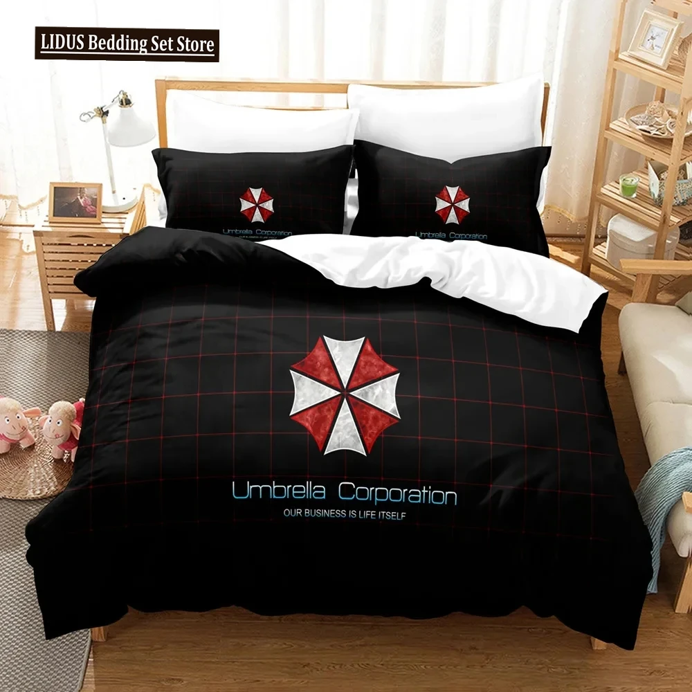 

Corporation Red Umbrella Bedding Set Boys Girls Twin Queen Size Duvet Cover Pillowcase Bed Boys Adult Fashion Home Textileextile