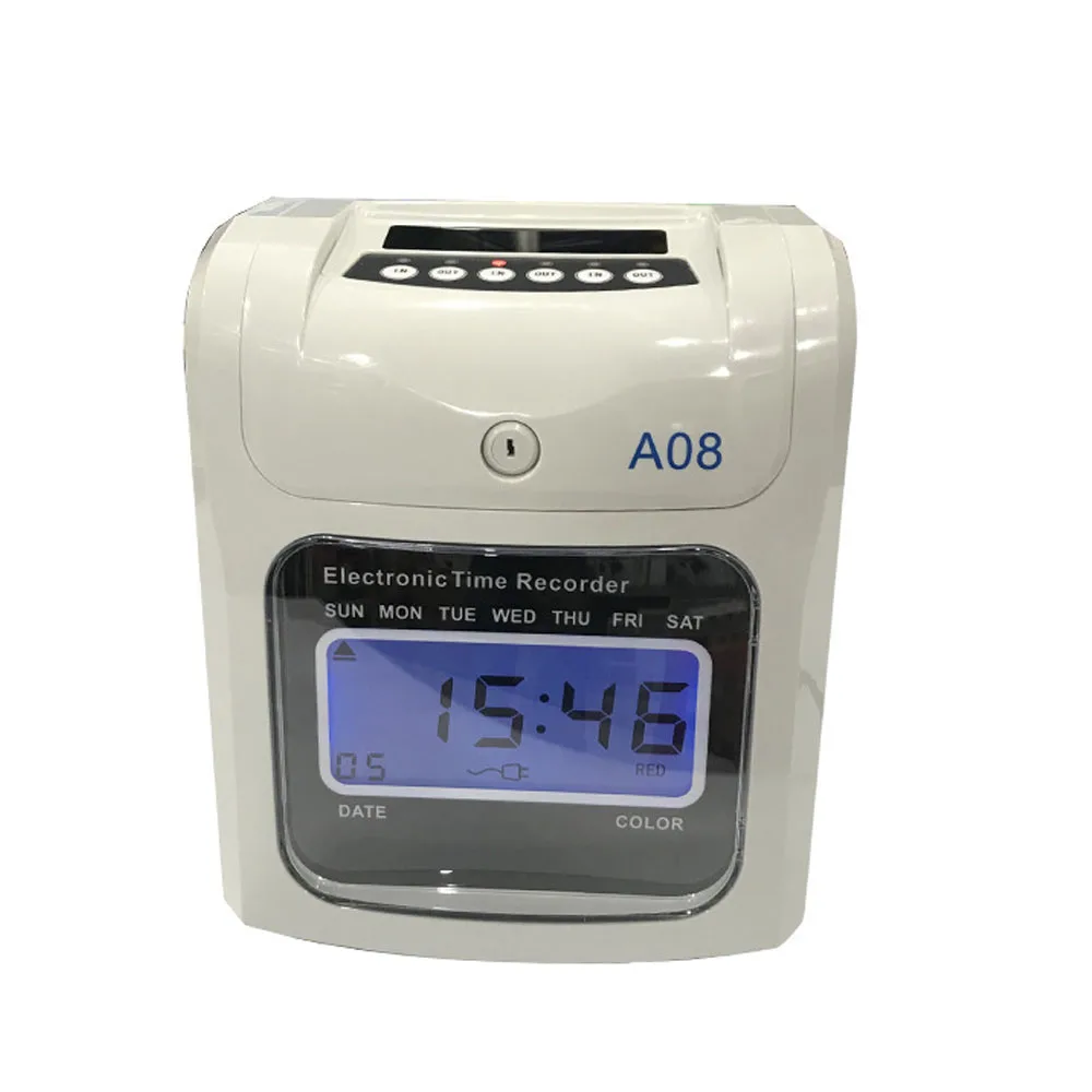 New Electronic Attendance Machine Digital Time Recorder Attendance Punch Card time Clock Office Staffs Check in Punching Machine