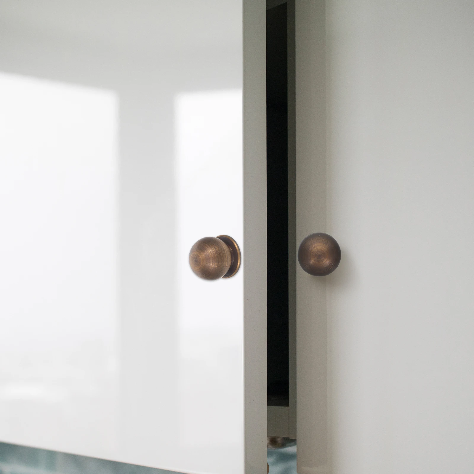 

2pcs Copper Door Handles Replacement For Wardrobe Closet Bi-Fold Doors Metal Cabinet Pulls Drawer Handles Durable Solid Easy