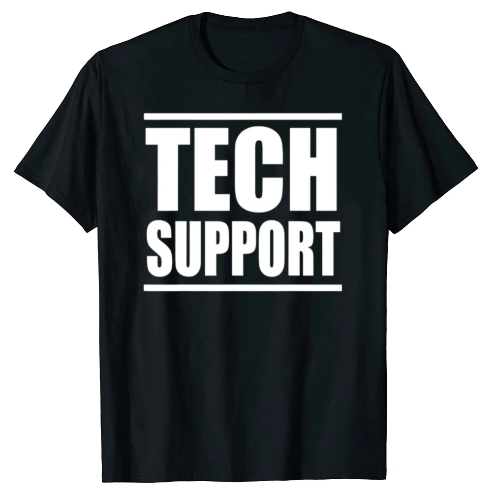 مضحك TECH دعم الجرافيك 100% تي شيرتات قطن الرجال النساء موضة عادية التي شيرت فضفاض المتضخم الشارع الشهير تي شيرت #1
