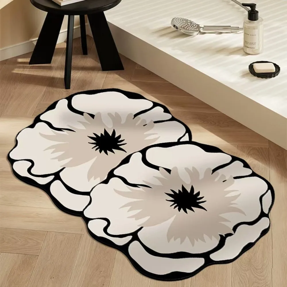 

Creative Super Absorbent Flower Pattern Non-Slip Mat Beautiful Anti-Fouling Floor Mat Diatom Mud Decorative Door Mat Toilet