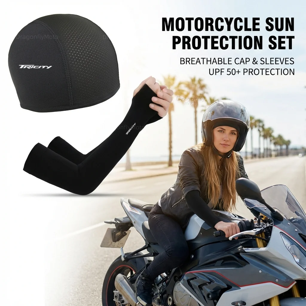 

For Yamaha Tricity 300 125 155 2018 2019 2020 2021 2022 Motorcycle Summer Sun Protection Cap Cycling Cap Sports Arm Cover