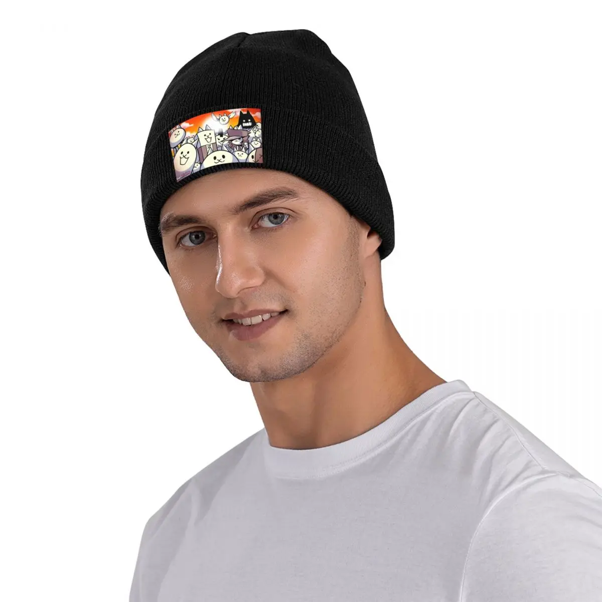 Battle Cats Doddle Warm Knitted Cap Hip Hop Bonnet Hat Autumn Winter Outdoor Beanies Hats for Men Women Adult