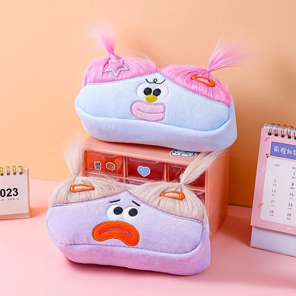 Cute Cartoon Pen Bag New Stationery Organizer School Office Supplies Pencil Case Portable Large Capacity Pen Storage Bag