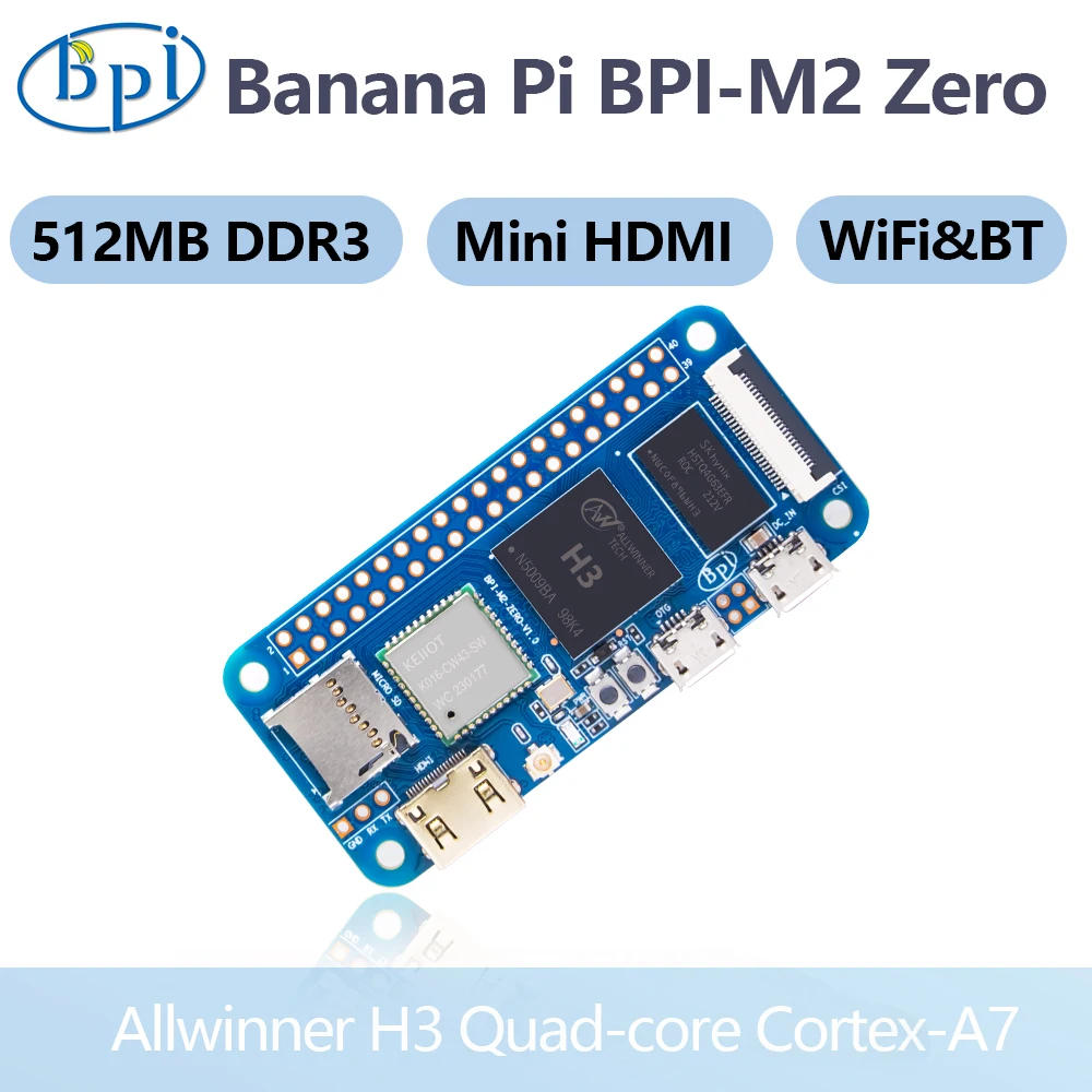 Banana Pi BPI-M2 Zero Quad-core Allwinner H3 512mb Ddr3 Ram Support Raspberry Pi And Orange Pi Open Source Single Board Computer