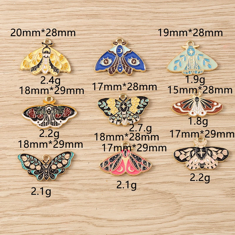 10 Stück Niedliche Bunte Emaille-Fliegender-Schmetterling-Anhänger für Schmuckherstellung Ohrringe Anhänger Halsketten Armbänder DIY-Bastelbedarf – Detail 9