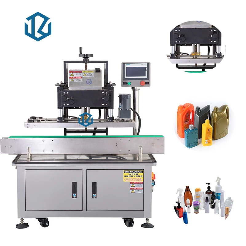 Automatische Desktop Druk Trigger Sproeier Huisdier Schroef Capping Fles Capper Tafel Schroef Capping Machine