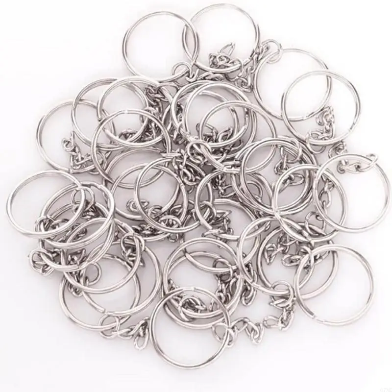 300Pcs Metal for Key Chain DIY Making Rings with Flat for Key Rings Open Jump Rings Metal Split Ring Keys