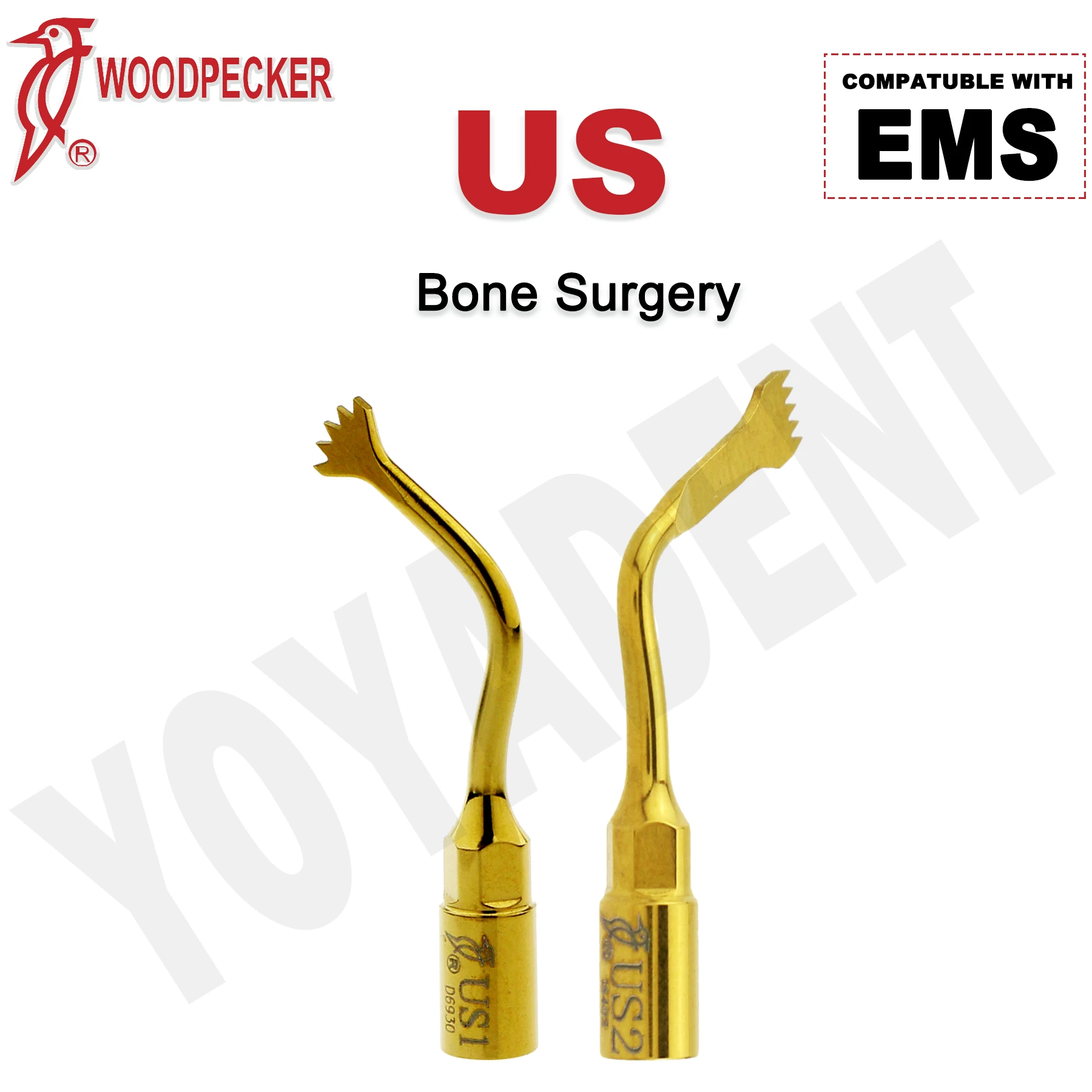 

Woodpecker Dental Ultrasonic Scaler Tips Bone Surgery For Mectron EMS Ultrasonic Scaler Handpiece US1 US2