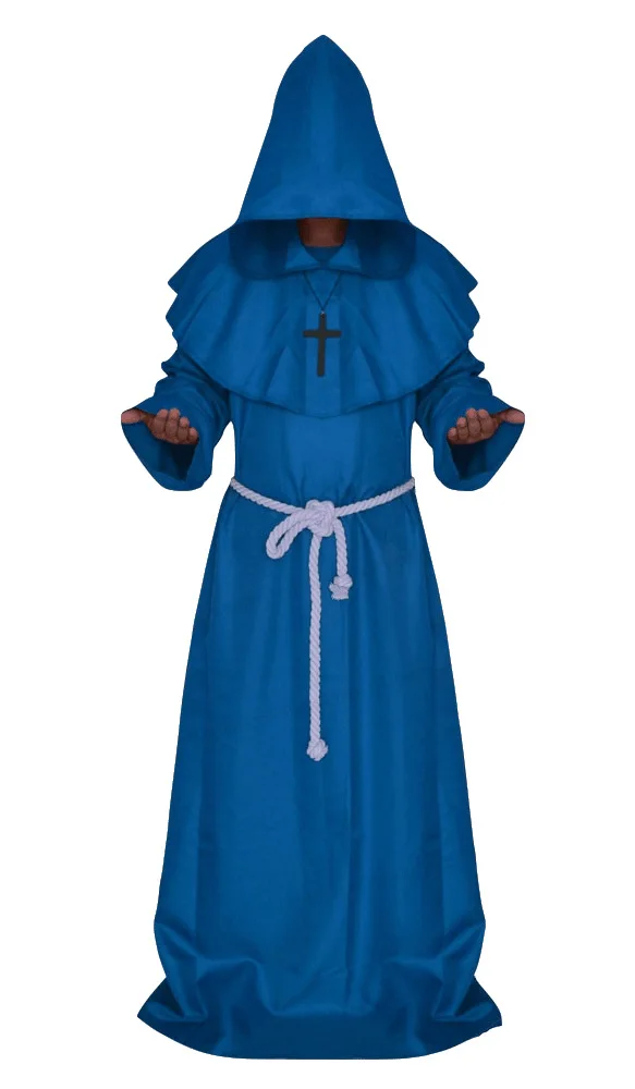 Halloween mittelalter lichen Mönch Zauberer Priester Tod Robe Cosplay Kostüm
