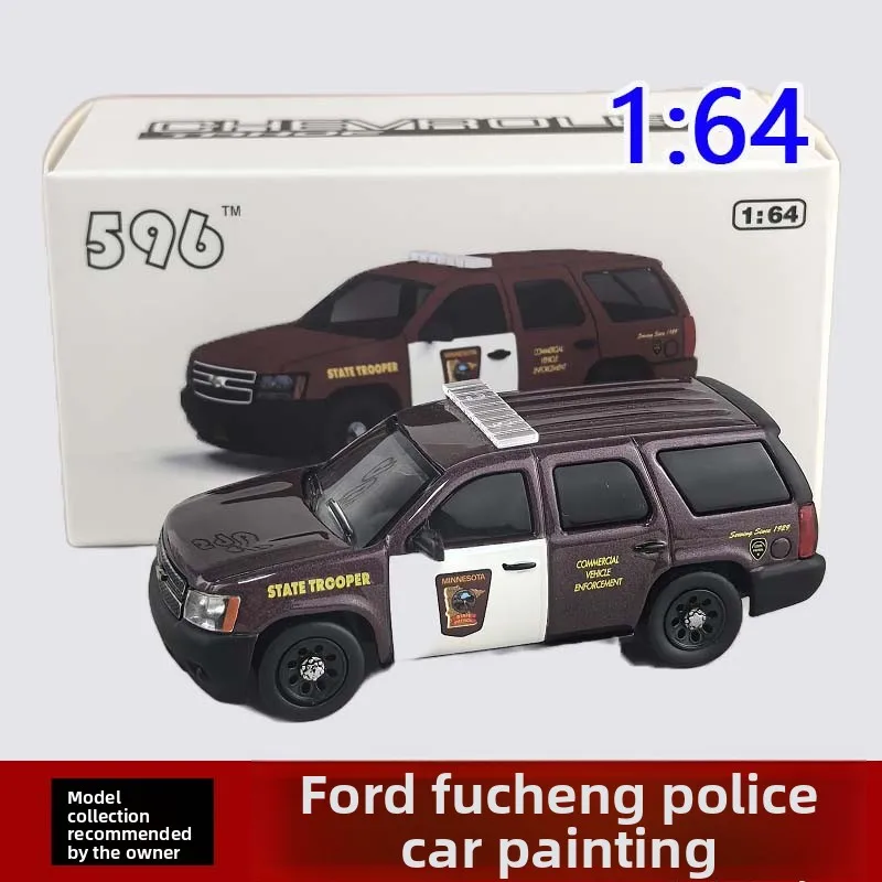 

Литой под давлением масштаб 1:64 Chevrolet Tahe Minnesota State Police, модель автомобиля из сплава, Коллекционная игрушка, подарок, сувенир, украшение для дисплея