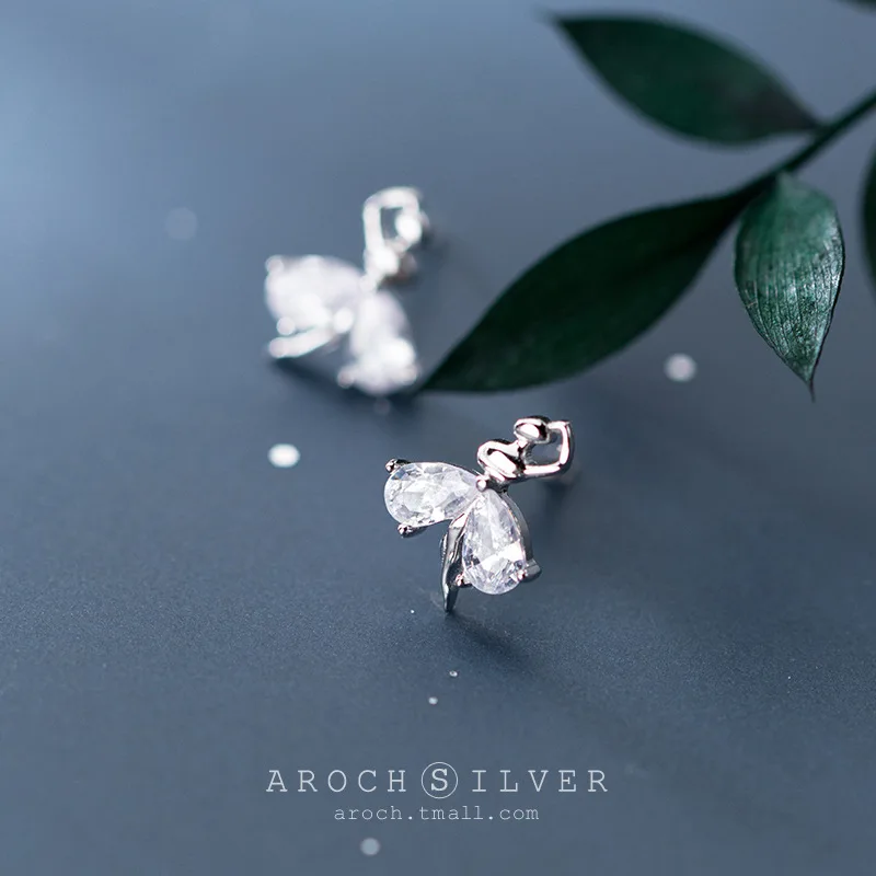 ITSMOS-pendientes de plata s925 para mujer, aretes de estilo coreano, chica fresca, corazón de circonita, bailarina de ballet, elegantes