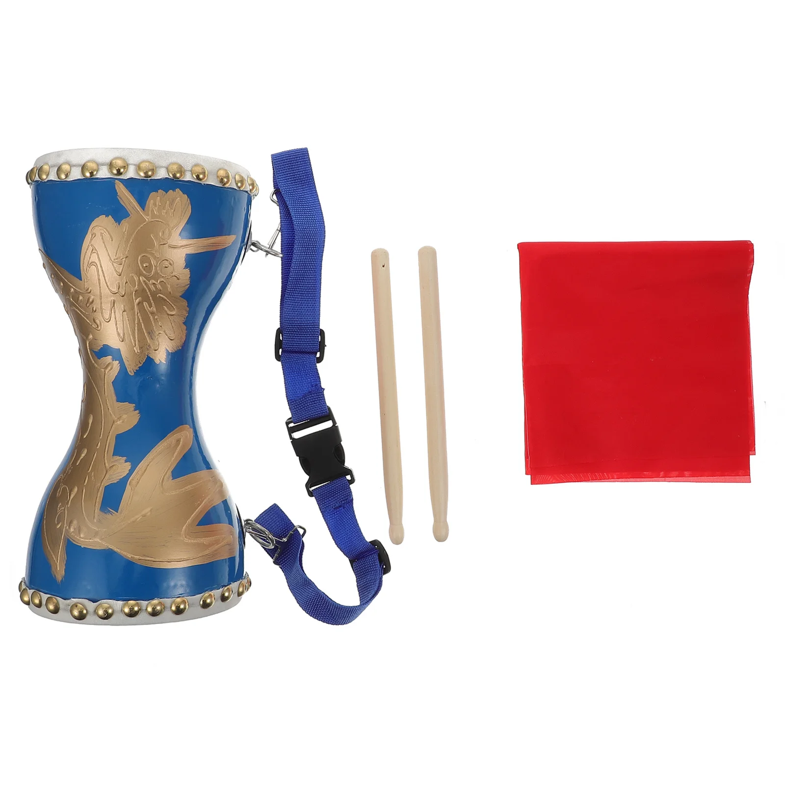 

1 set 1 Set Of Fitness Hand Drum Chinese Style Waist Percussion Instrument Portable With Adjustable Strap Traditional Drum