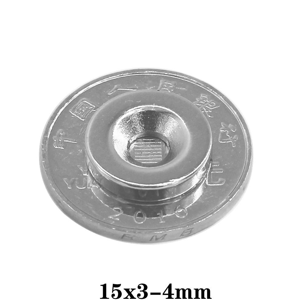 15X3-4 mm Diameter Magnet 15X3 mm Hole 4mm Small Round Magnets 15x3-4mm For Home Refrigerators, Offices DIY 15*3-4 mm