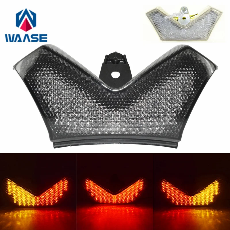 waase For Kawasaki Ninja ZX14 ZX14R ZX-14R ZX1400 ZZR1400 2006-2025 E-Marked Rear Tail Brake Turn Signals Integrated Light