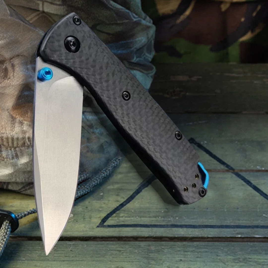 BM 533-3 Folding Knife High Quality S90V Blade Carbon Fiber Handle Outdoor EDC Survival Camping Hunting with Belt Clip Men Gift