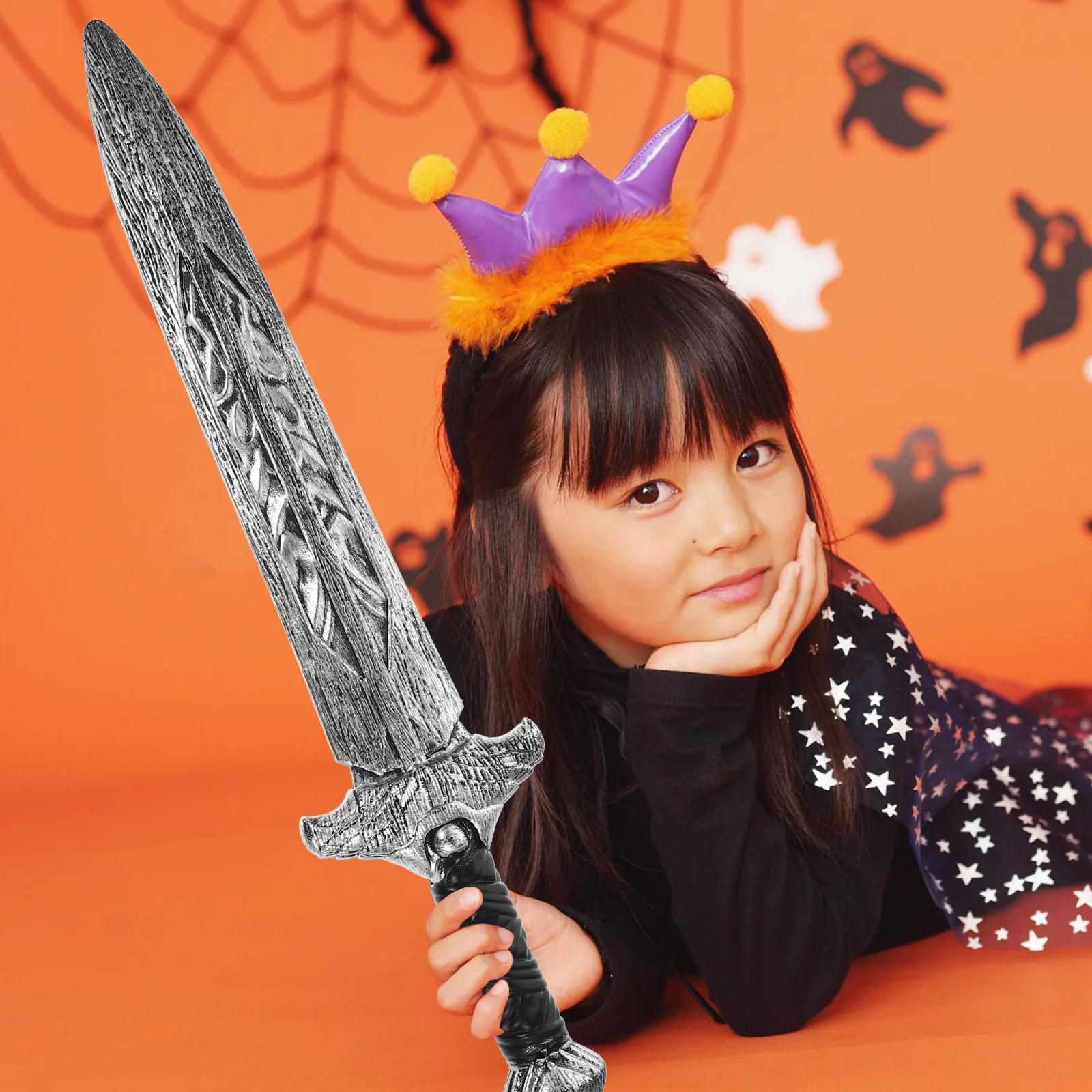 Accessorio per spada romana simulata in plastica resistente per giochi cosplay per feste di Halloween, accessorio per giocattoli con spada