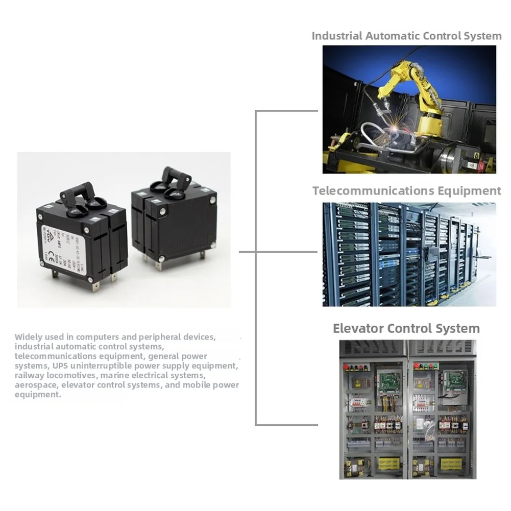 RSB1-50-2P 50A Dual Pole Circuit Breaker Hydraulic Magnetic Type for UPS Power Backup and Industrial Control Panels