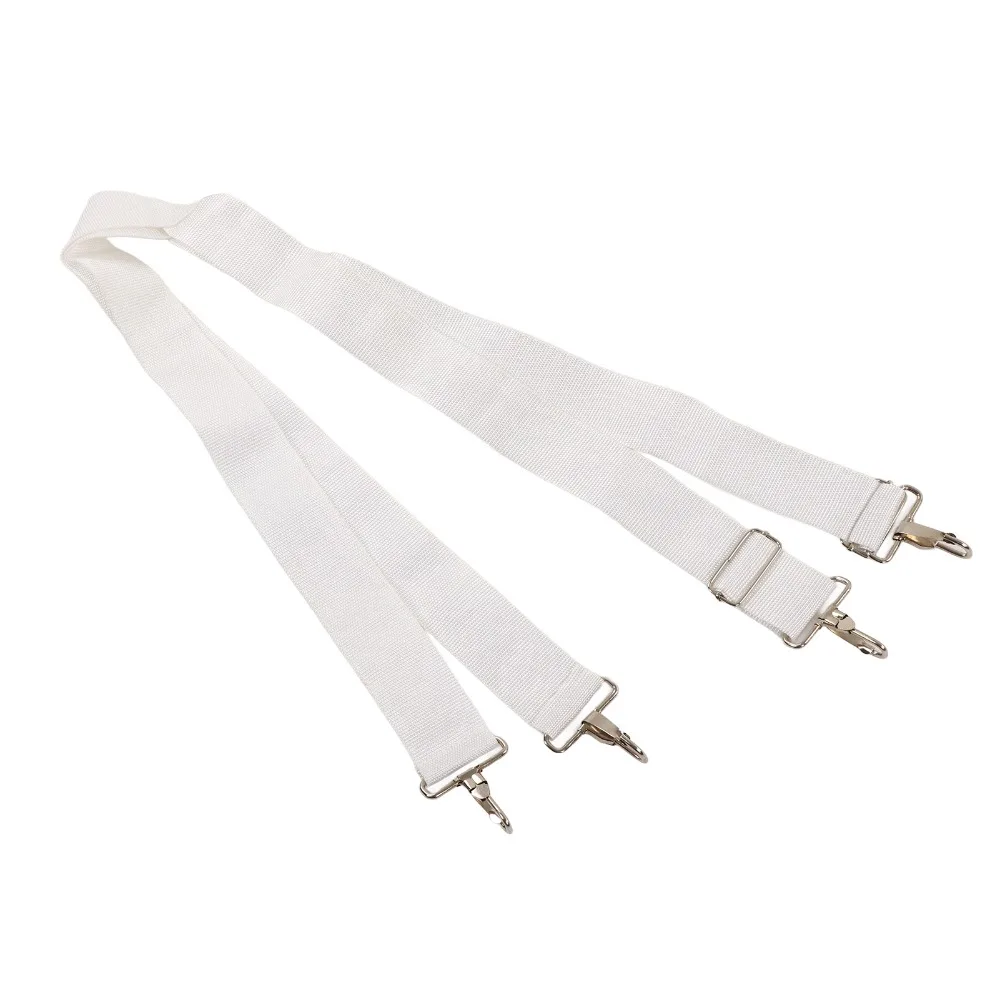 Adjustable Length Bass Drum Strap Nylon Material White Double Shoulder Strap Cross Sling Marching Bass Drum Strap
