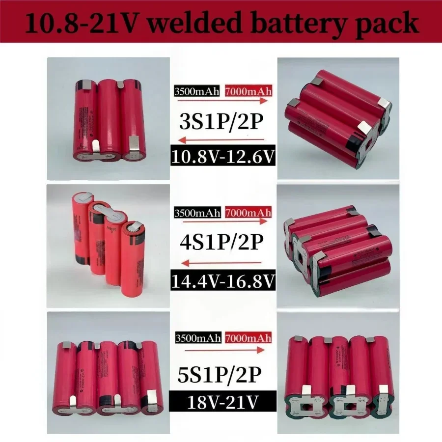 

Premium 18650 Lithium Batteries 3500-7000mAh High Capacity GA 2S1P-6S2P Customisable for Screwdriver Welding Batteries 18650